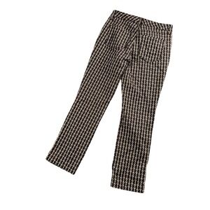 Charter Club Womens Chain Print Straight Leg Pants Black Tan Chic 6